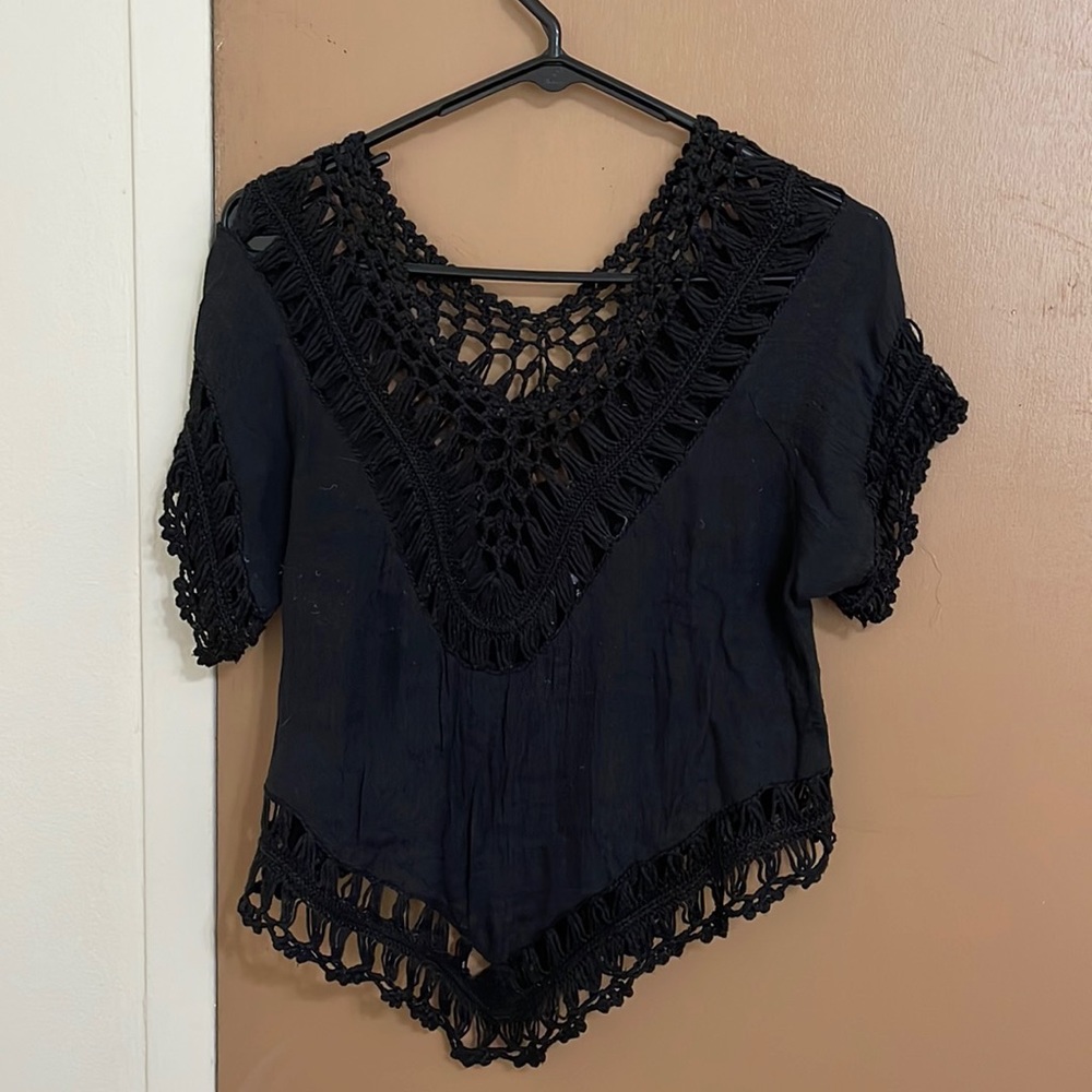 Black knit top